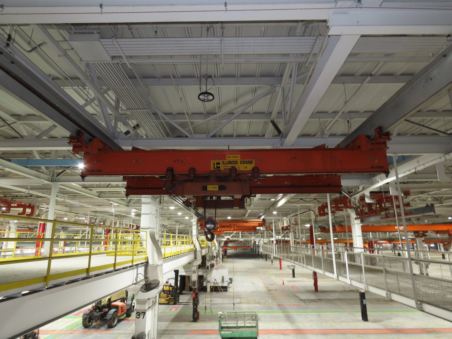 Cleveland Tramrail 11 Ton Double Girder Underhung Bridge Crane 18' 3" Span