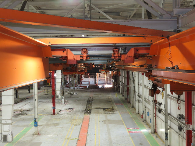 Cleveland Tramrail P&H 10 Ton Double Girder Underhung Bridge Crane 45' 10" Span