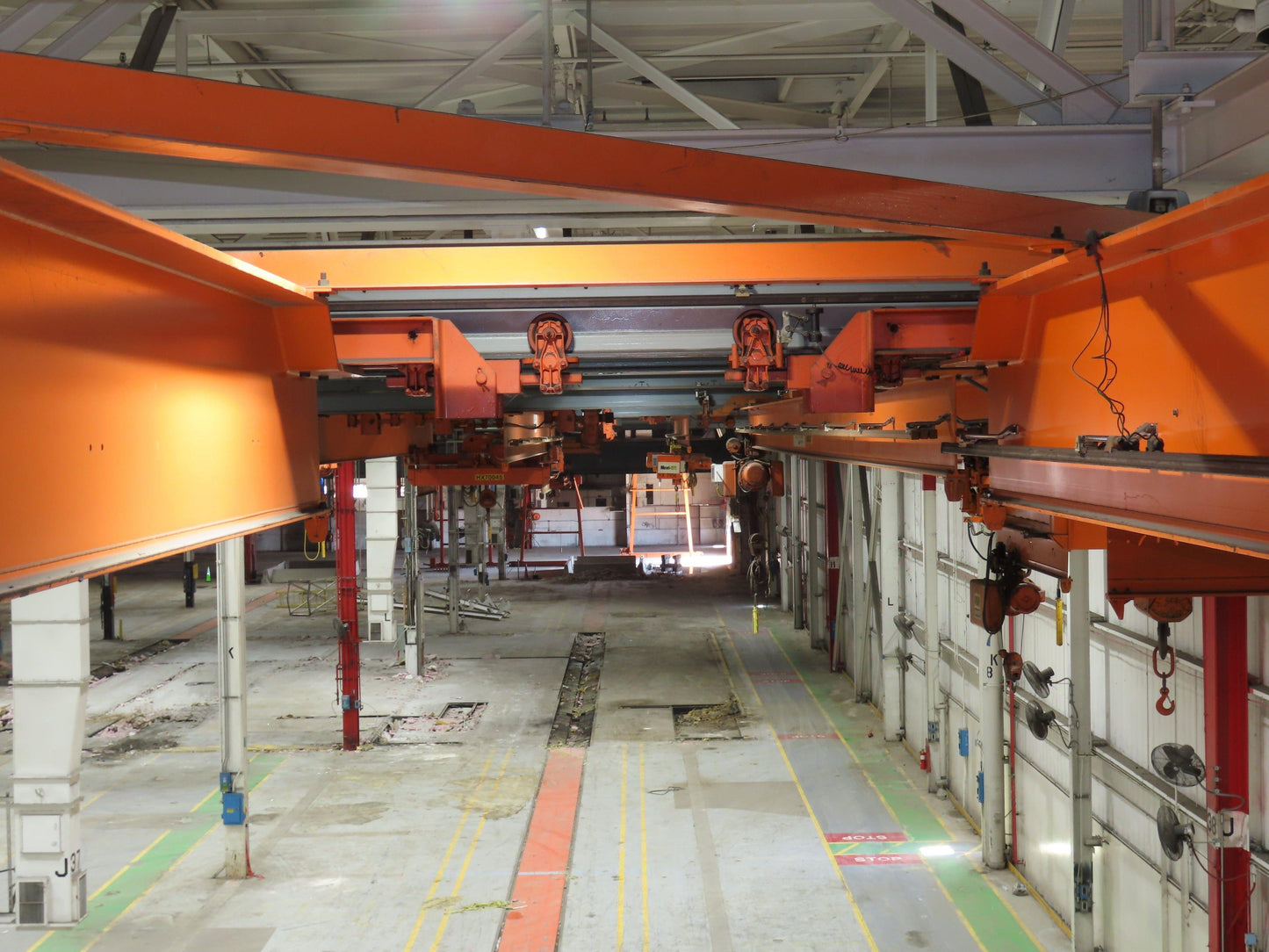 Cleveland Tramrail P&H 10 Ton Double Girder Underhung Bridge Crane 45' 10" Span