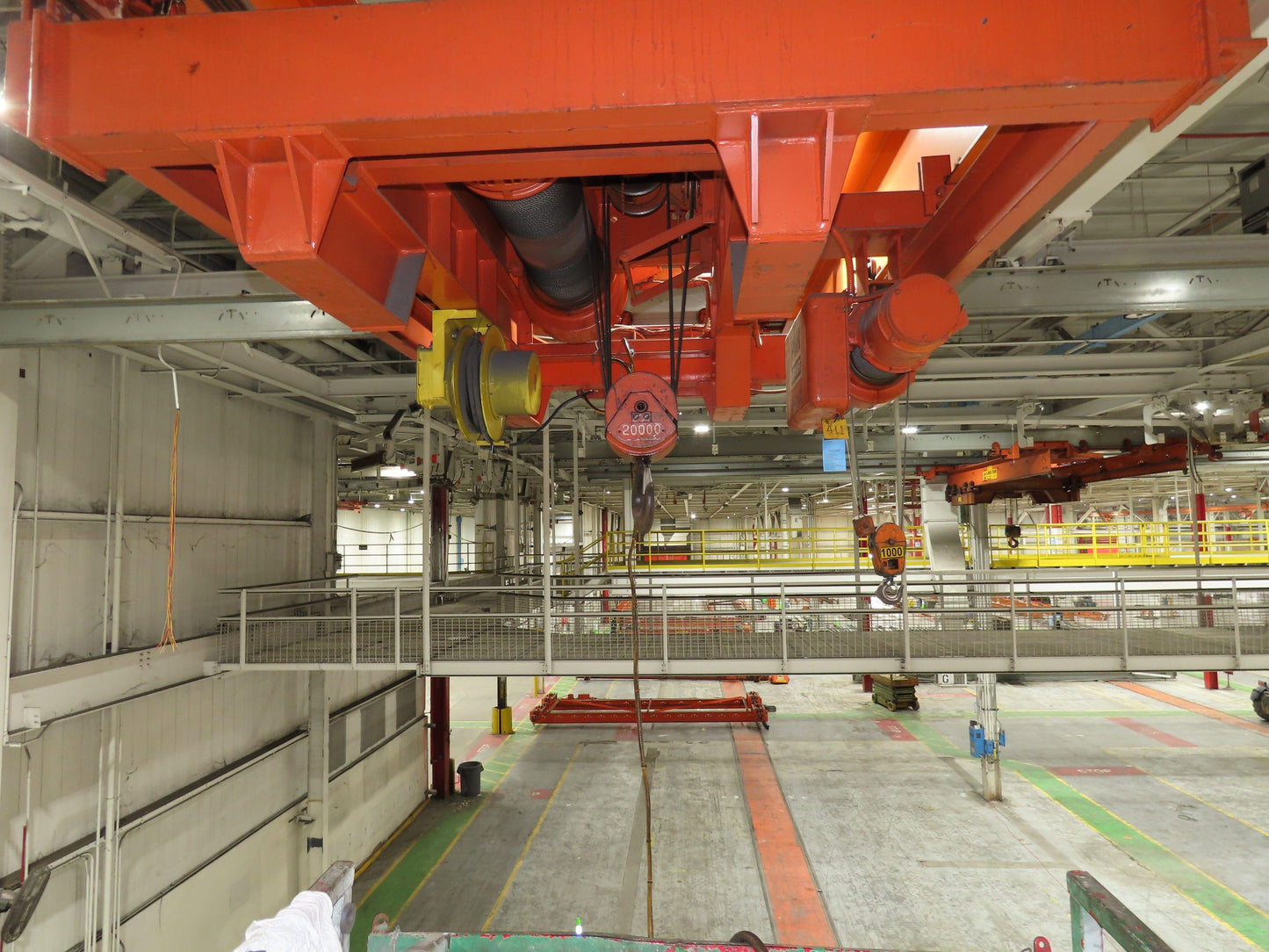 Cleveland Tramrail P&H 10 Ton Double Girder Underhung Bridge Crane 45' 10" Span