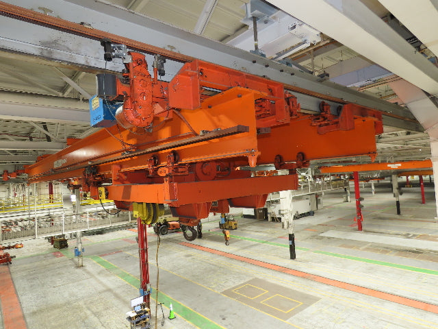 Cleveland Tramrail P&H 10 Ton Double Girder Underhung Bridge Crane 45' 10" Span