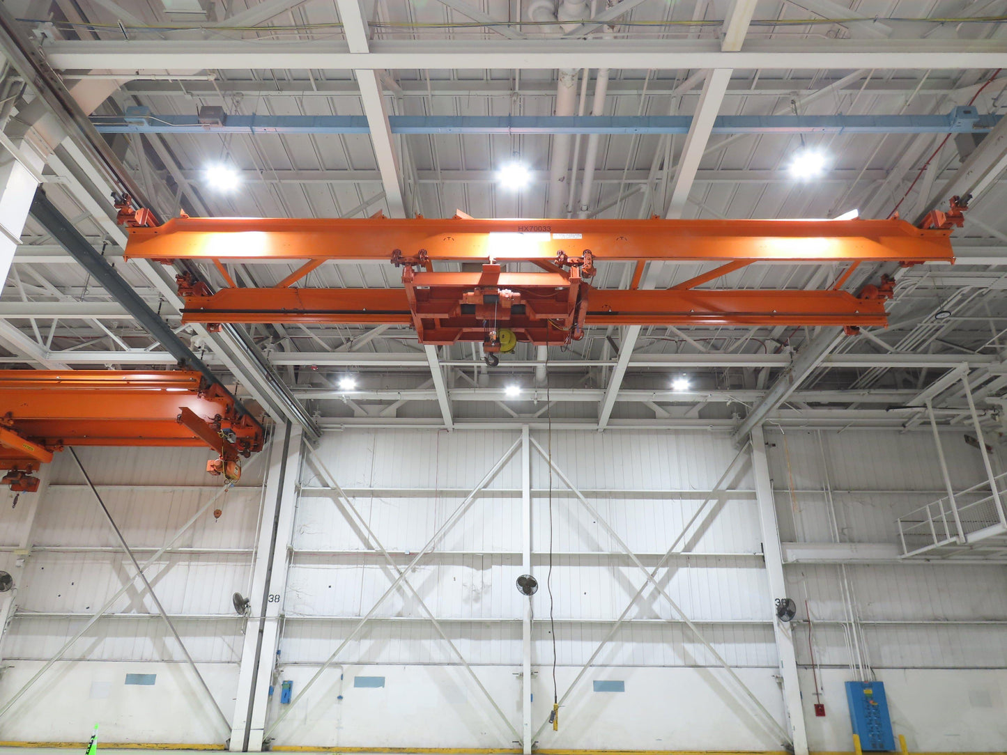 Cleveland Tramrail P&H 10 Ton Double Girder Underhung Bridge Crane 45' 10" Span