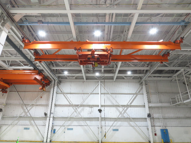 Cleveland Tramrail P&H 10 Ton Double Girder Underhung Bridge Crane 45' 10" Span