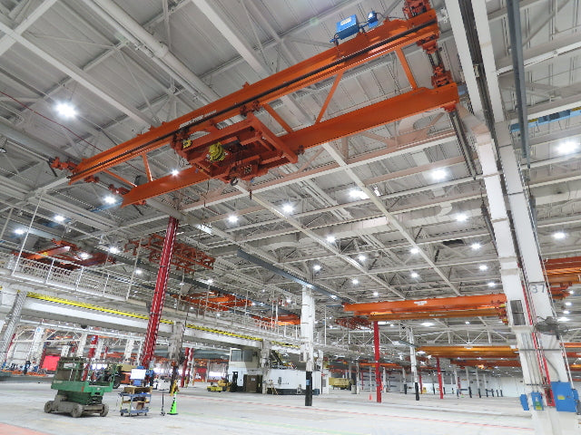 Cleveland Tramrail P&H 10 Ton Double Girder Underhung Bridge Crane 45' 10" Span