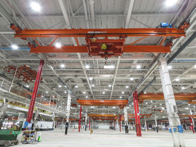 Cleveland Tramrail P&H 10 Ton Double Girder Underhung Bridge Crane 45' 10" Span