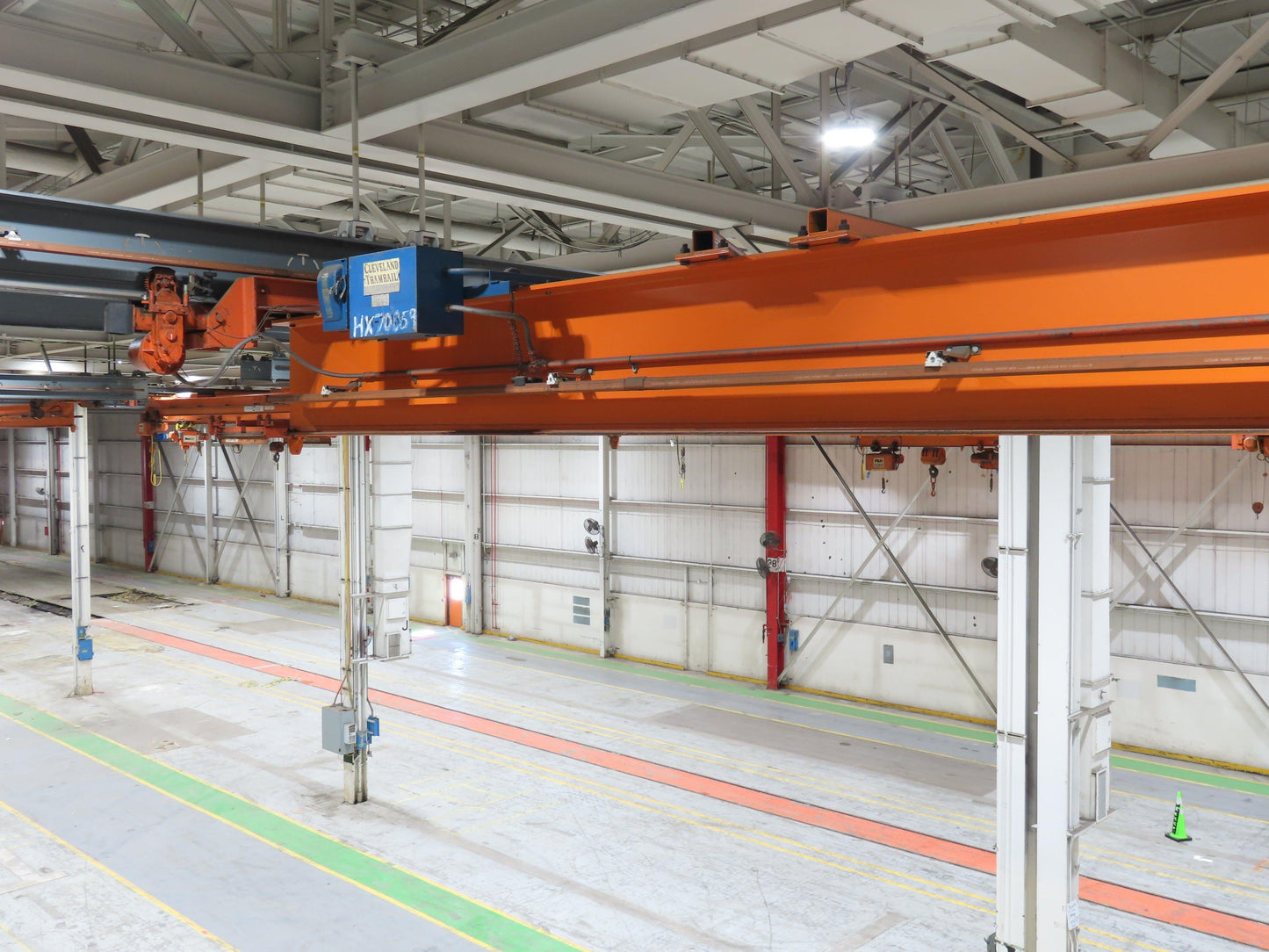 Cleveland Tramrail P&H 6 Ton Double Girder Underhung Bridge Crane 45' 10" Span