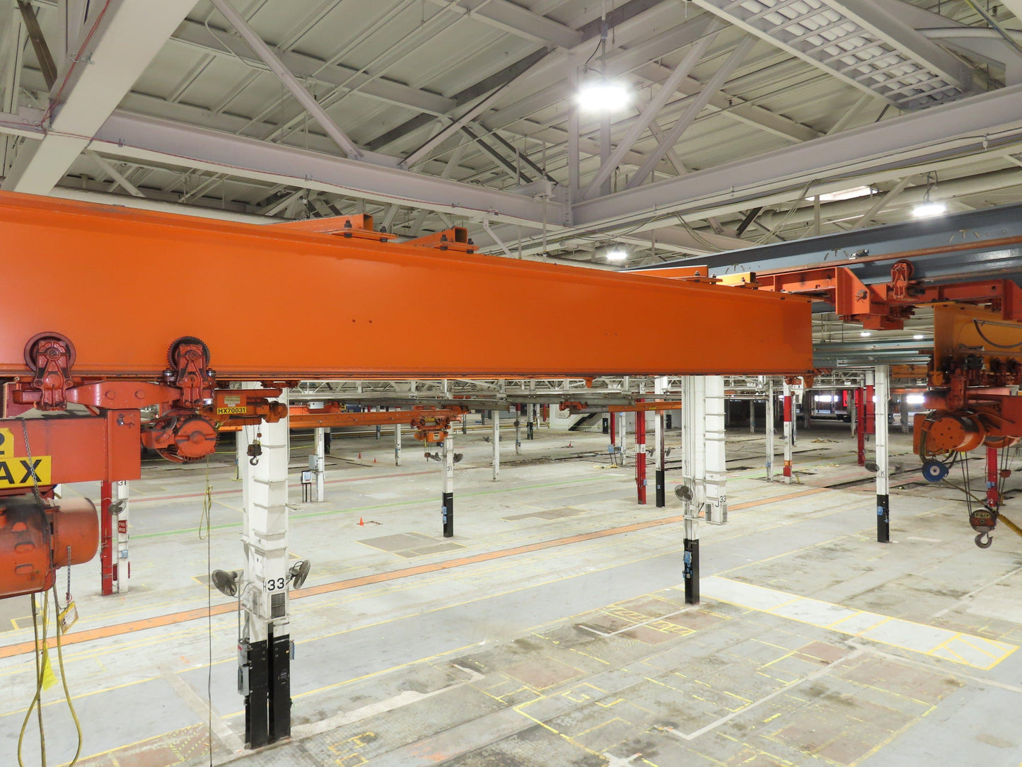 Cleveland Tramrail P&H 6 Ton Double Girder Underhung Bridge Crane 45' 10" Span