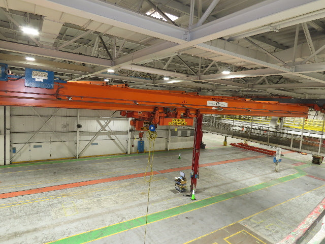 Cleveland Tramrail P&H 6 Ton Double Girder Underhung Bridge Crane 45' 10" Span