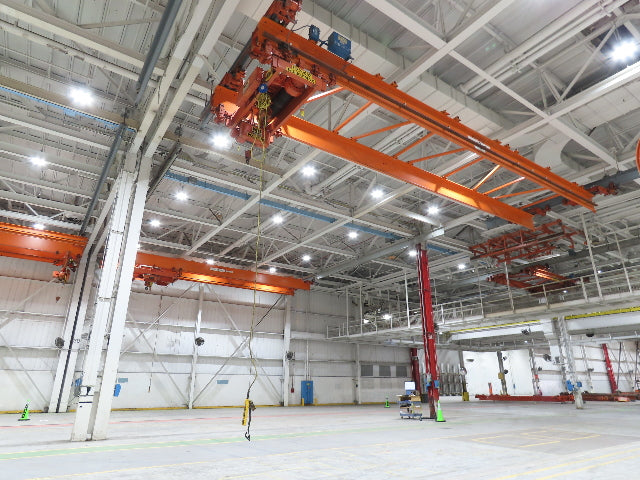 Cleveland Tramrail P&H 6 Ton Double Girder Underhung Bridge Crane 45' 10" Span