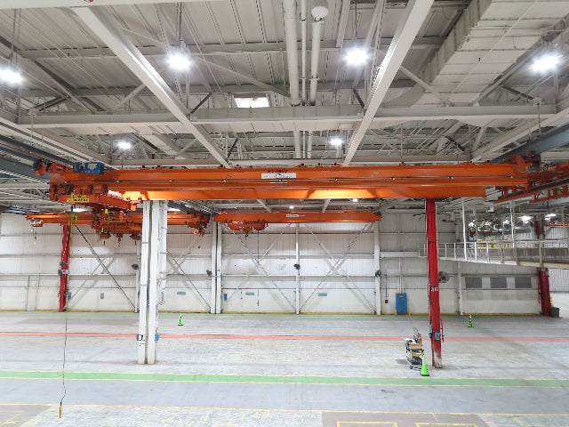Cleveland Tramrail P&H 6 Ton Double Girder Underhung Bridge Crane 45' 10" Span