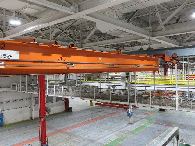 Cleveland Tramrail P&H 6 Ton Double Girder Underhung Bridge Crane 45' 10" Span