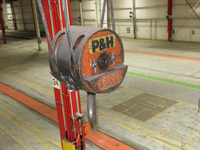 Cleveland Tramrail P&H 4 Ton Single Girder Underhung Bridge Crane 45' 10" Span