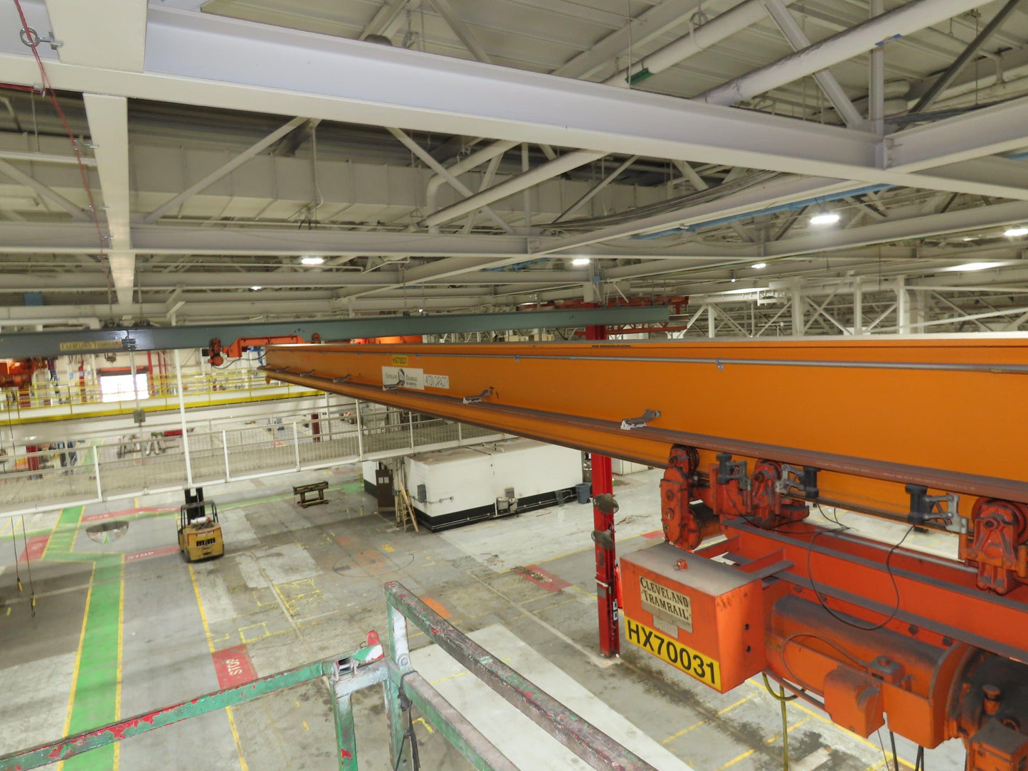 Cleveland Tramrail P&H 4 Ton Single Girder Underhung Bridge Crane 45' 10" Span