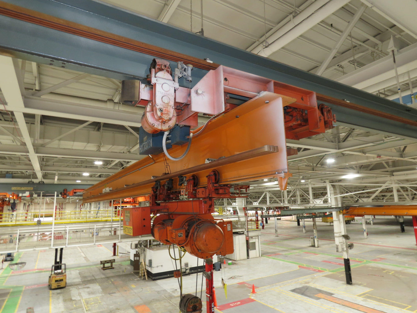 Cleveland Tramrail P&H 4 Ton Single Girder Underhung Bridge Crane 45' 10" Span