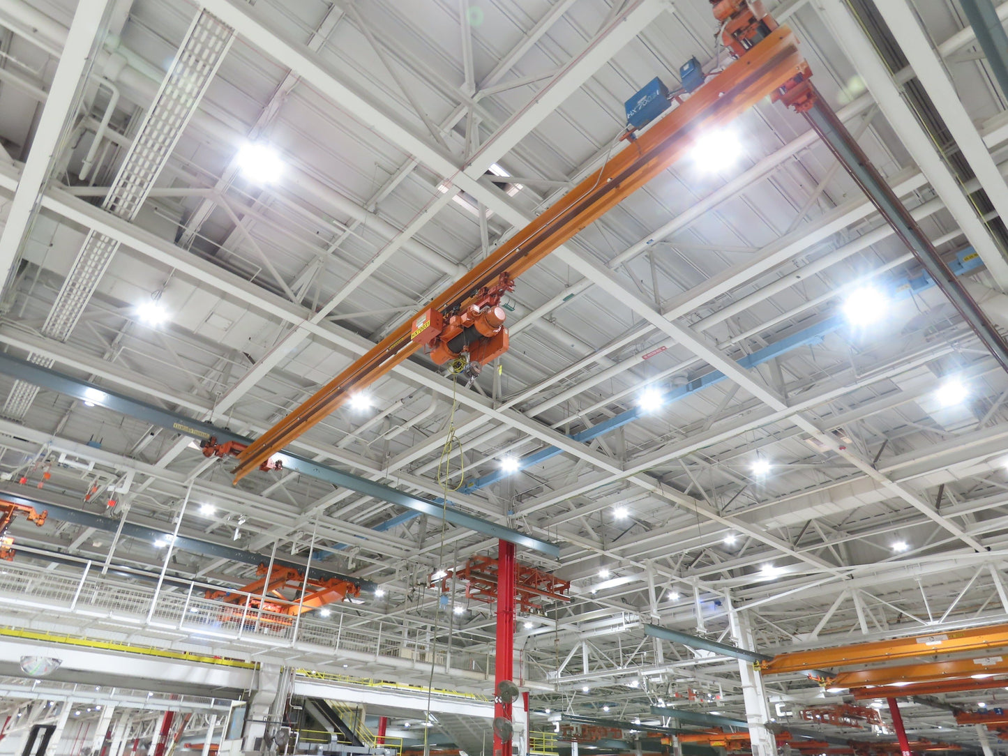 Cleveland Tramrail P&H 4 Ton Single Girder Underhung Bridge Crane 45' 10" Span