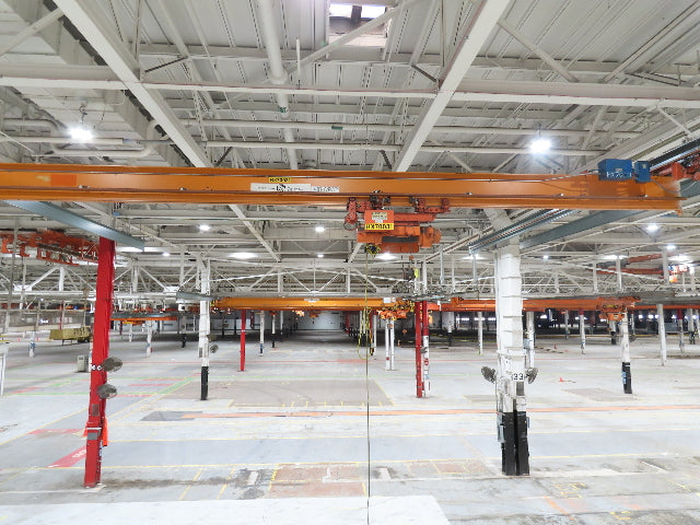 Cleveland Tramrail P&H 4 Ton Single Girder Underhung Bridge Crane 45' 10" Span