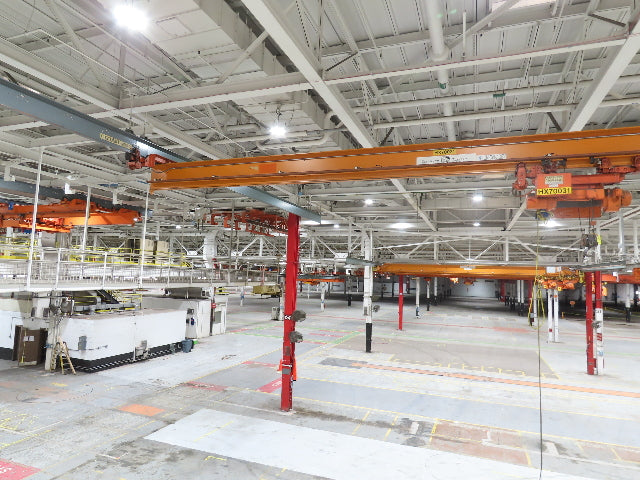 Cleveland Tramrail P&H 4 Ton Single Girder Underhung Bridge Crane 45' 10" Span