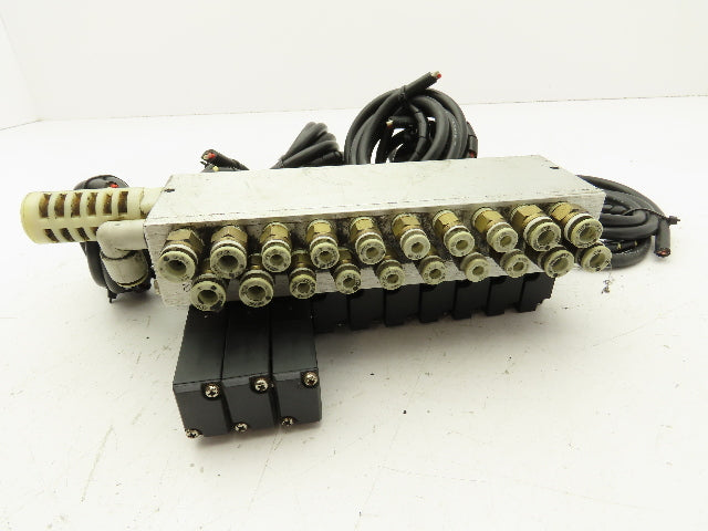 Koganei A113-4E2-13 Pneumatic Solenoid Valve 10-Station Manifold 24V