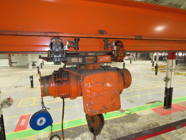 Cleveland Tramrail P&H 3 Ton Single Girder Underhung Bridge Crane 45' 10" Span