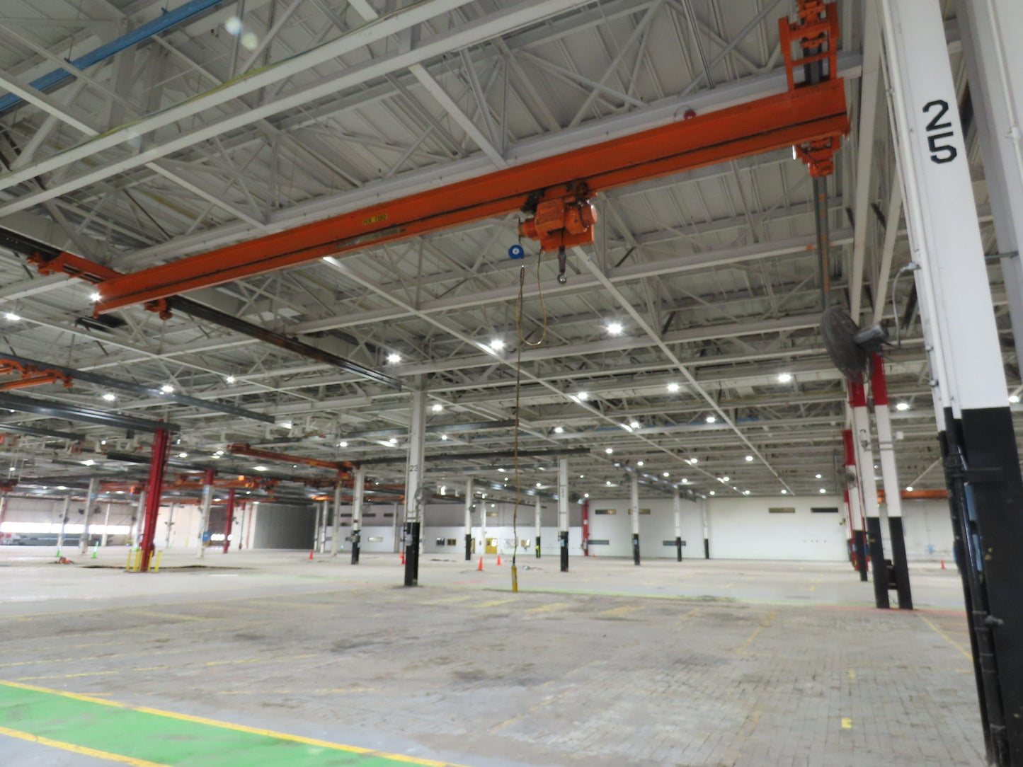 Cleveland Tramrail P&H 3 Ton Single Girder Underhung Bridge Crane 45' 10" Span