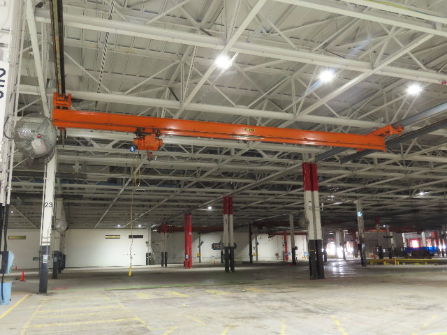 Cleveland Tramrail P&H 3 Ton Single Girder Underhung Bridge Crane 45' 10" Span