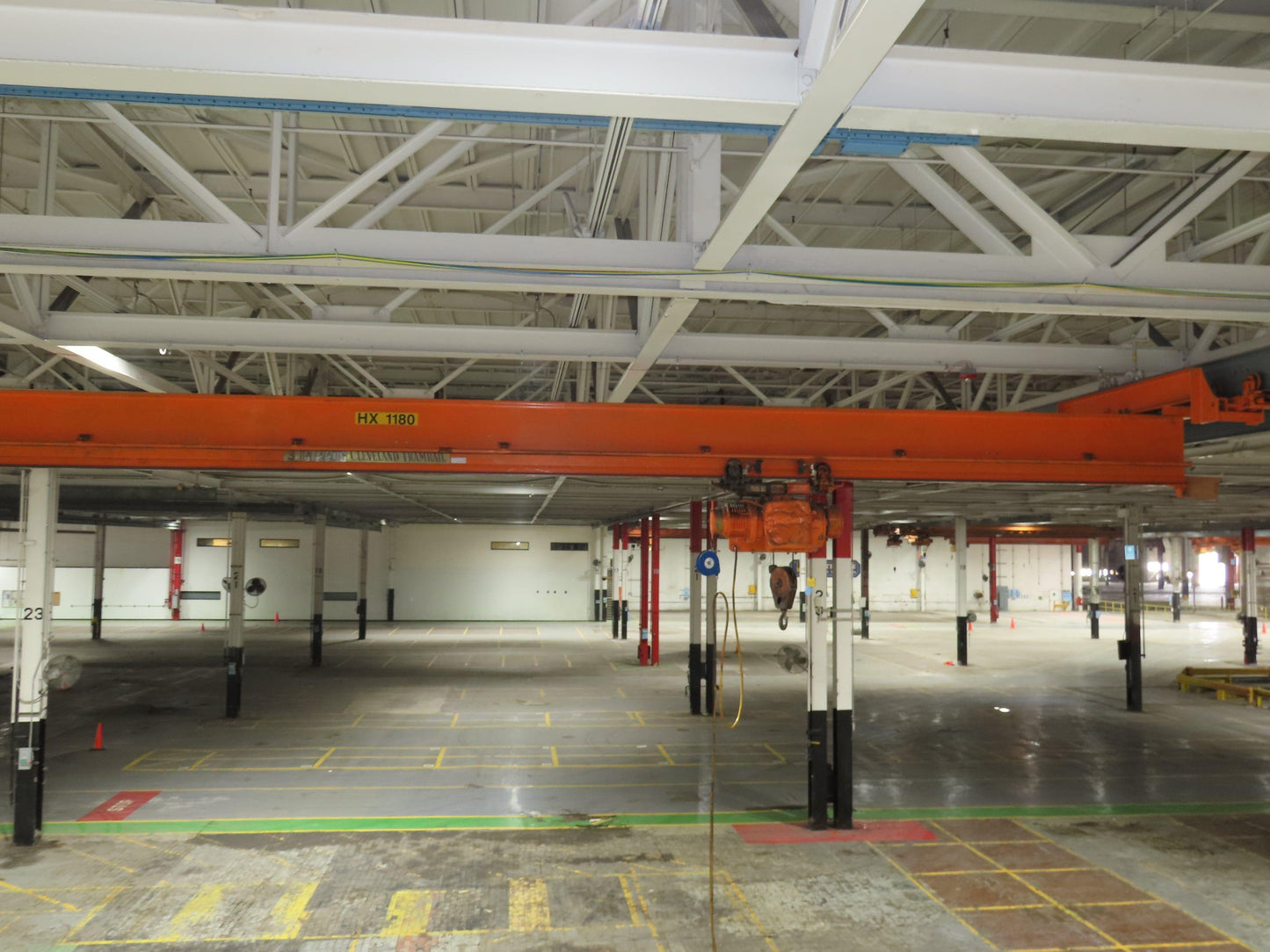 Cleveland Tramrail P&H 3 Ton Single Girder Underhung Bridge Crane 45' 10" Span