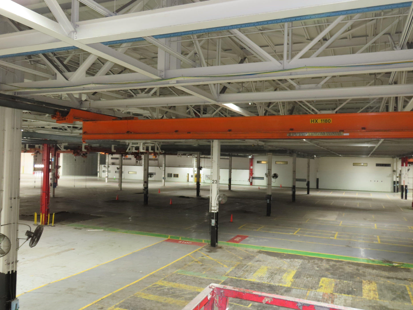 Cleveland Tramrail P&H 3 Ton Single Girder Underhung Bridge Crane 45' 10" Span