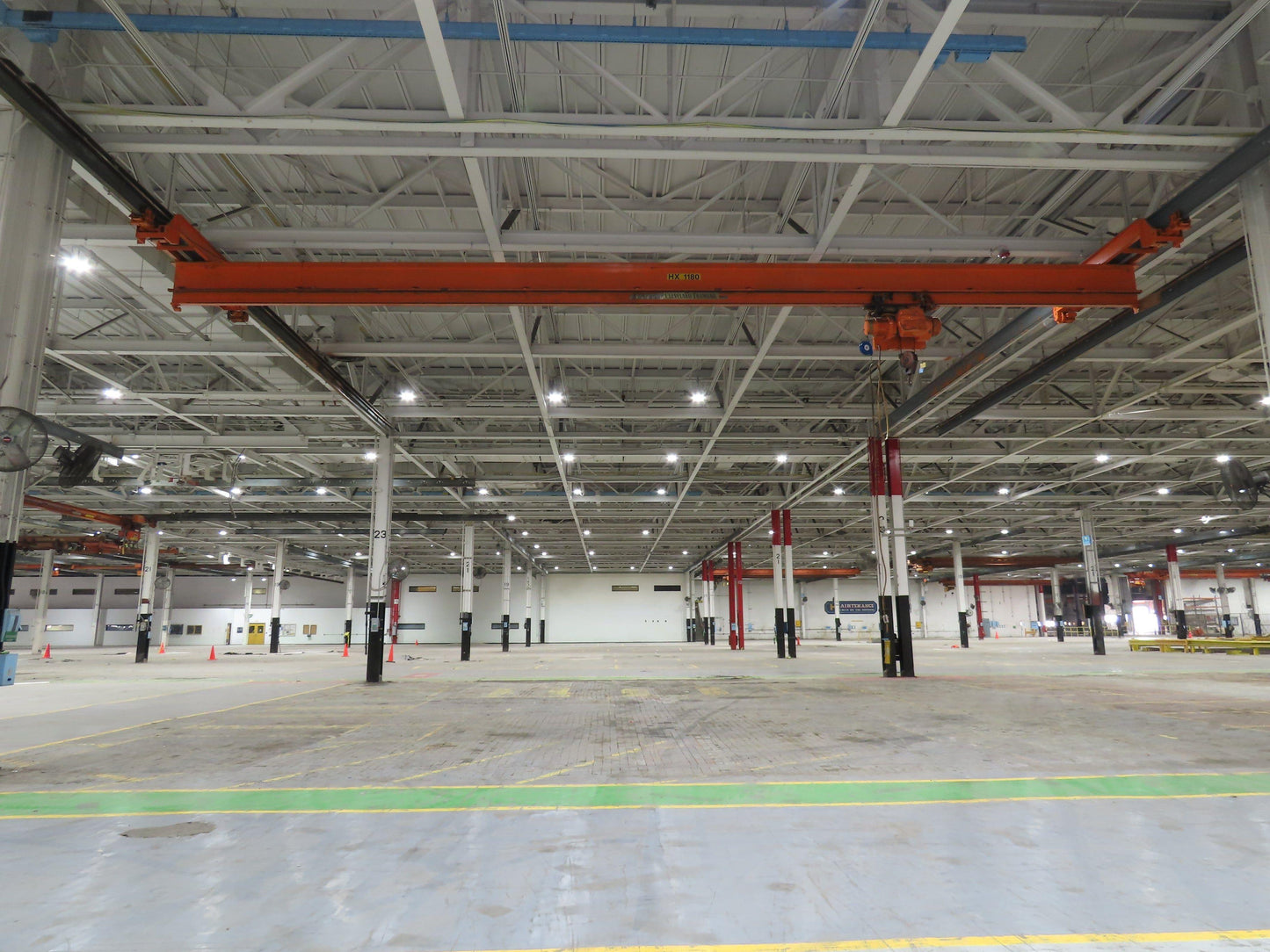 Cleveland Tramrail P&H 3 Ton Single Girder Underhung Bridge Crane 45' 10" Span