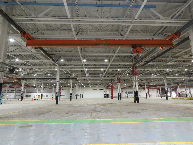 Cleveland Tramrail P&H 3 Ton Single Girder Underhung Bridge Crane 45' 10" Span