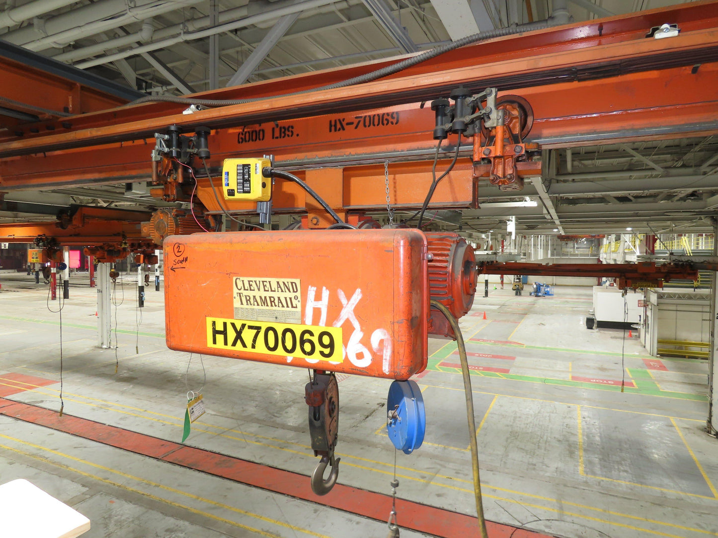 Cleveland Tramrail P&H 3 Ton Underhung Bridge Crane 21' Span Magnetek Remote