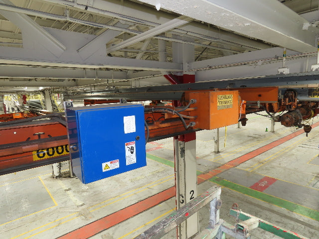 Cleveland Tramrail P&H 3 Ton Underhung Bridge Crane 21' Span Magnetek Remote
