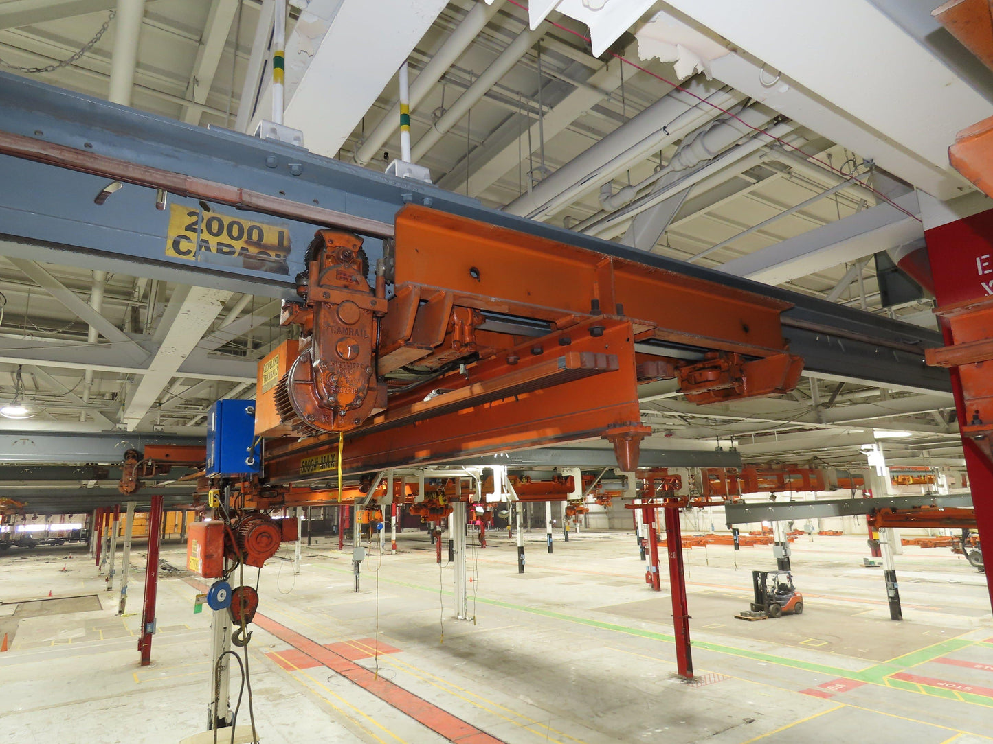 Cleveland Tramrail P&H 3 Ton Underhung Bridge Crane 21' Span Magnetek Remote