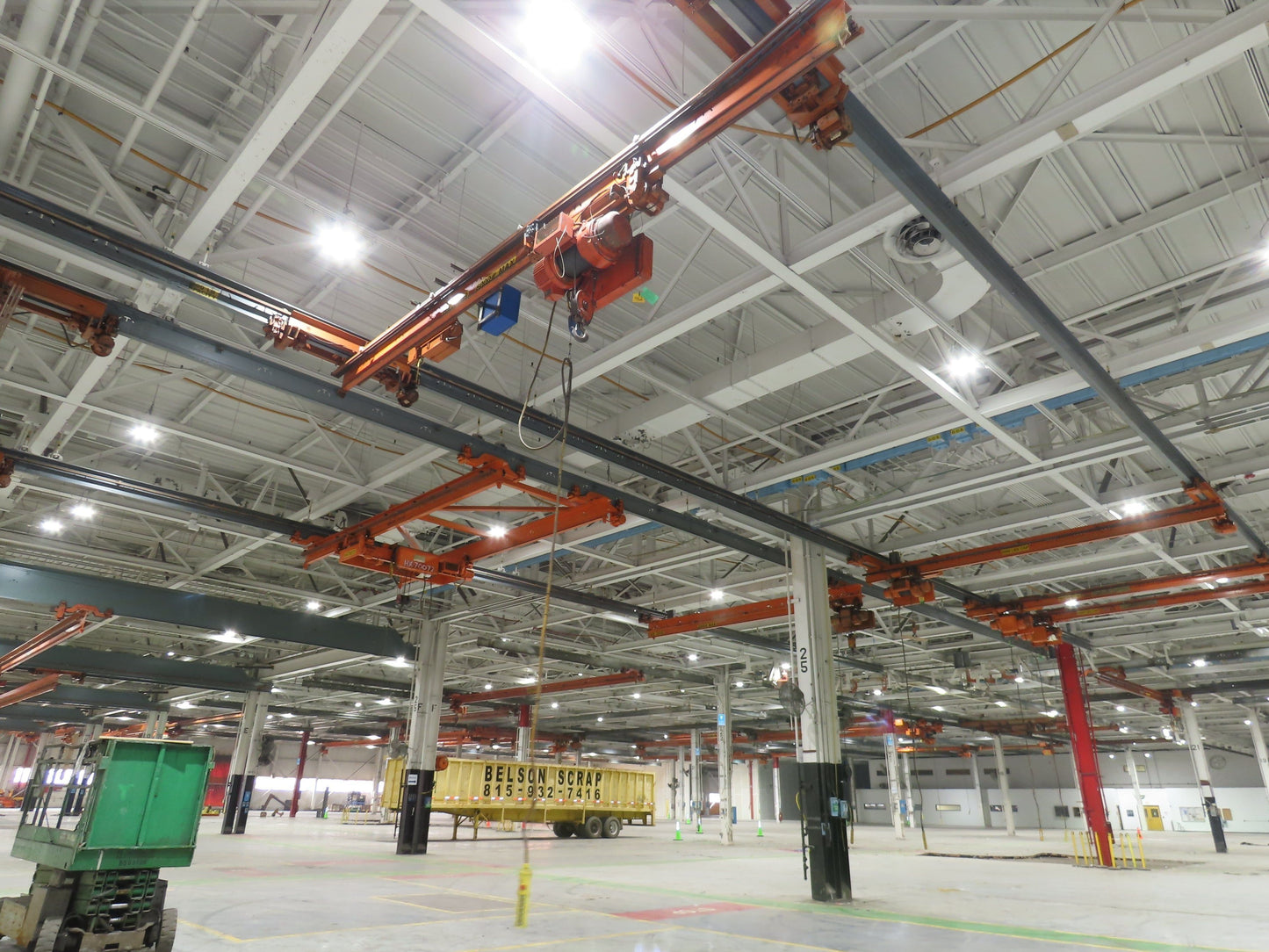 Cleveland Tramrail P&H 3 Ton Underhung Bridge Crane 21' Span Magnetek Remote