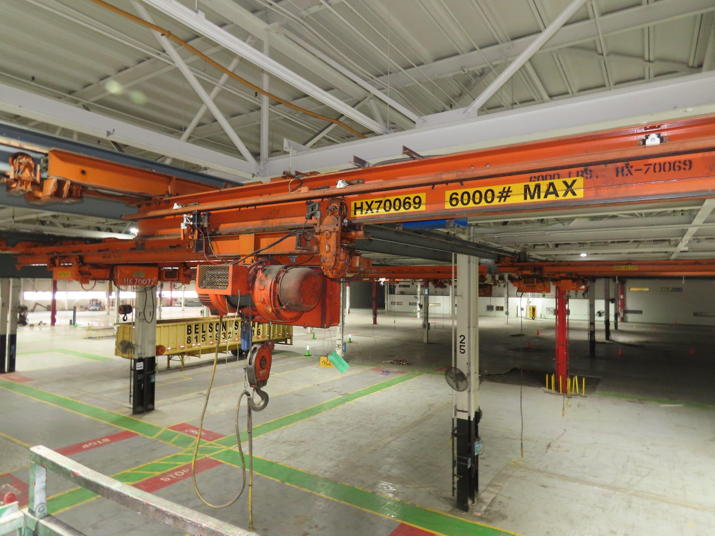 Cleveland Tramrail P&H 3 Ton Underhung Bridge Crane 21' Span Magnetek Remote