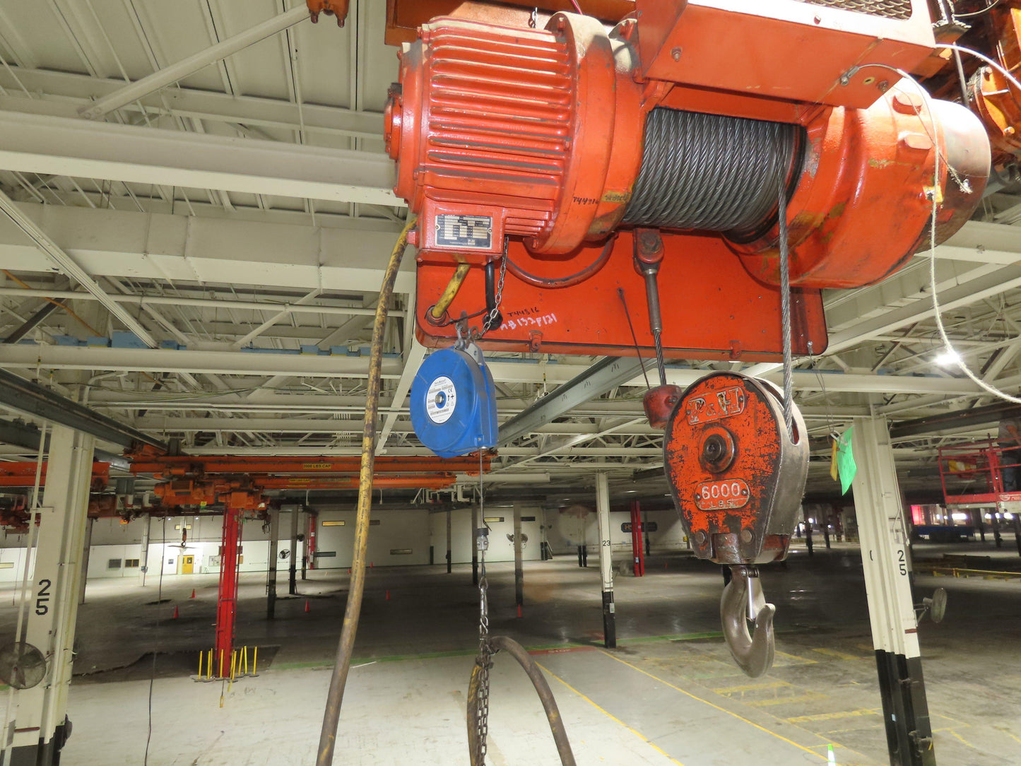 Cleveland Tramrail P&H 3 Ton Underhung Bridge Crane 21' Span Magnetek Remote