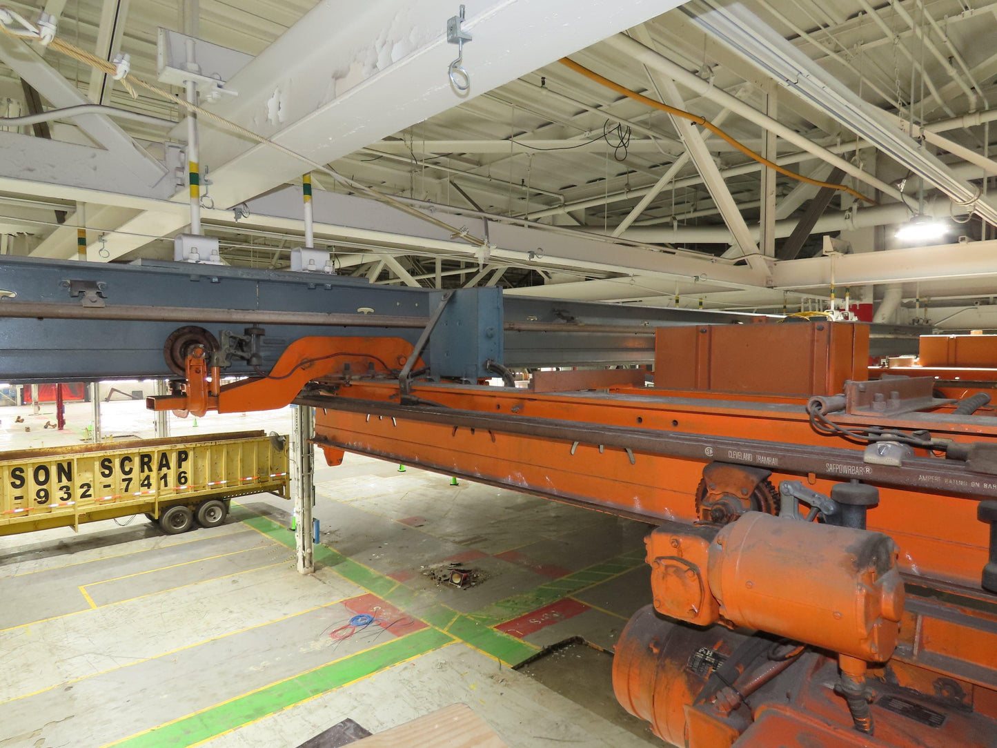 Cleveland Tramrail P&H 1/2 Ton Single Girder Underhung Bridge Crane 21' Span