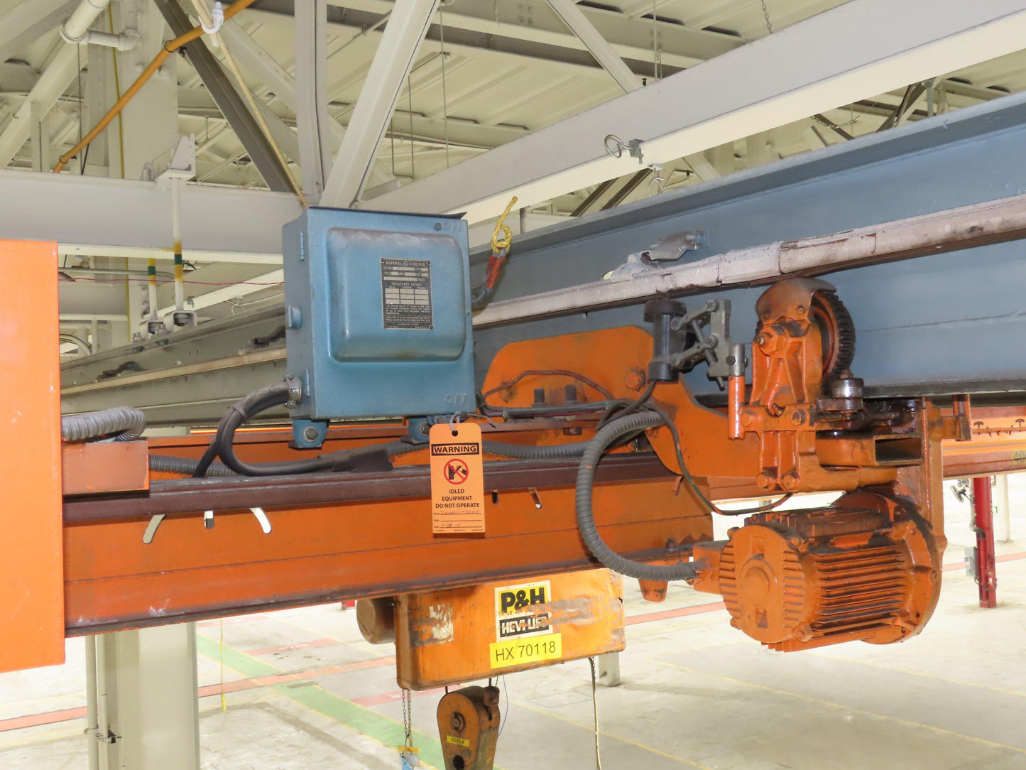 Cleveland Tramrail P&H 1/2 Ton Single Girder Underhung Bridge Crane 21' Span