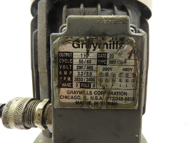 Graymills IMV100-F Vertical Immersion Coolant Pump 1HP 230/460V 3400 RPM 3PH
