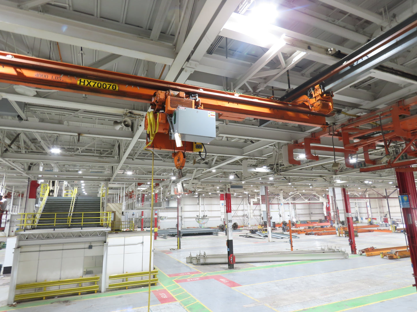 Cleveland Tramrail P&H 2 Ton Single Girder Underhung Bridge Crane 21' Span