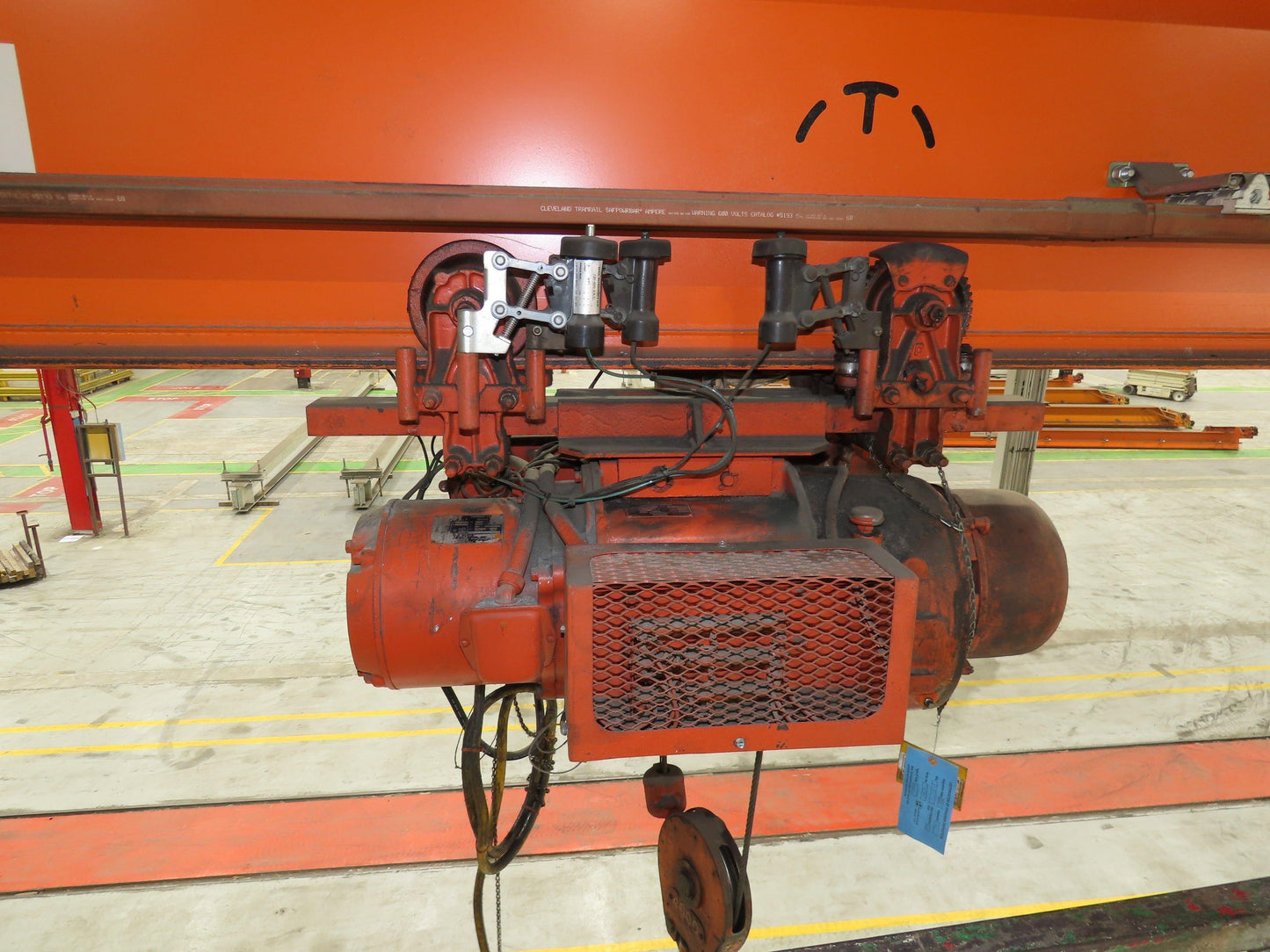 Cleveland Tramrail P&H 2 Ton Single Girder Underhung Bridge Crane 45' 10" Span