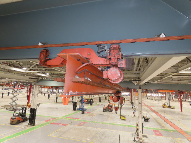 Cleveland Tramrail P&H 2 Ton Single Girder Underhung Bridge Crane 45' 10" Span