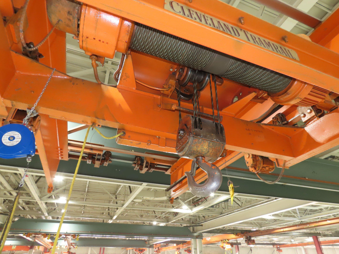 Cleveland Tramrail P&H 6 Ton Double Girder Underhung Bridge Crane 45' 10" Span