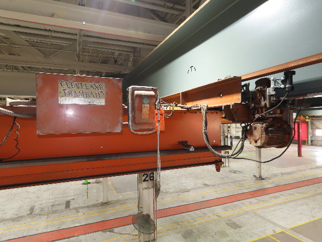 Cleveland Tramrail P&H 6 Ton Double Girder Underhung Bridge Crane 45' 10" Span