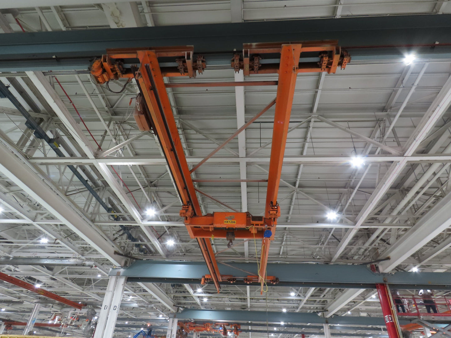 Cleveland Tramrail P&H 6 Ton Double Girder Underhung Bridge Crane 45' 10" Span