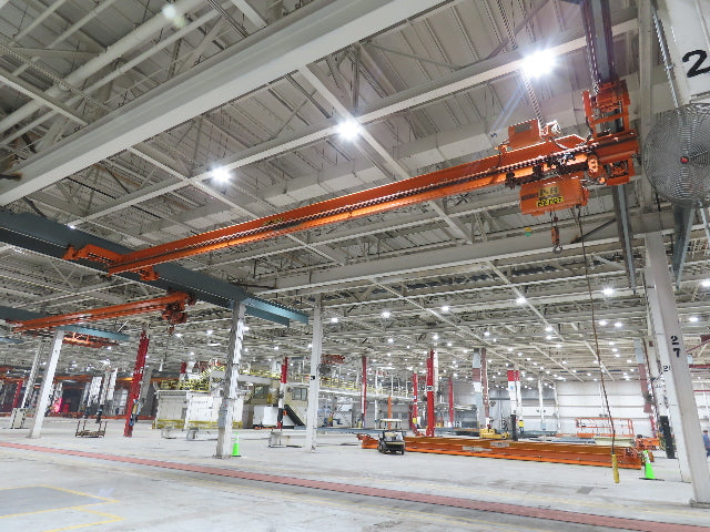 Cleveland Tramrail P&H 3 Ton Single Girder Underhung Bridge Crane 45' 10" Span
