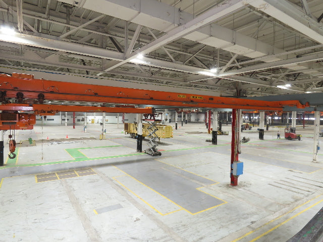 Cleveland Tramrail P&H 3 Ton Single Girder Underhung Bridge Crane 45' 10" Span