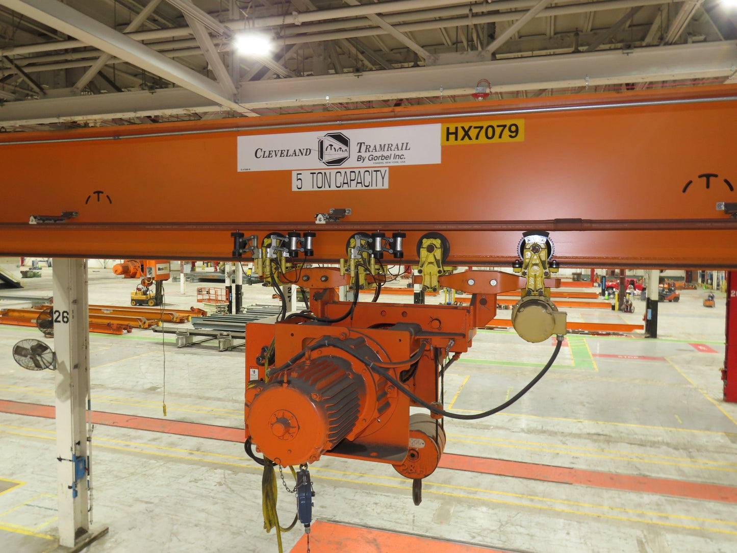 Cleveland Tramrail P&H 5 Ton Underhung Bridge Crane 45' 10" Span Magnetek Remote