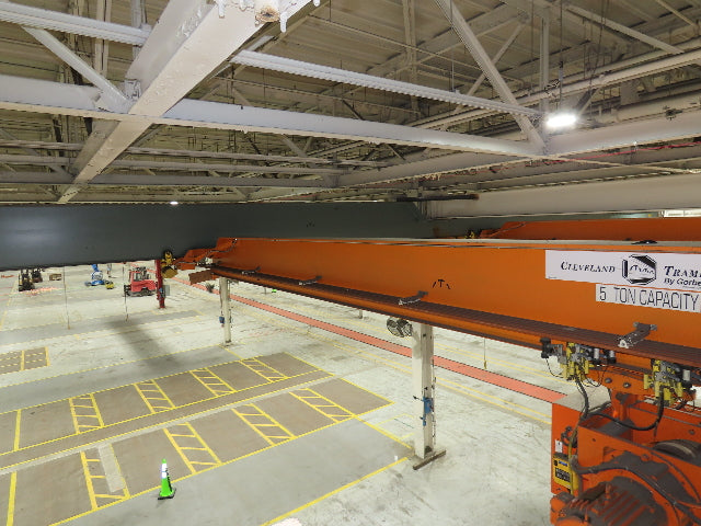 Cleveland Tramrail P&H 5 Ton Underhung Bridge Crane 45' 10" Span Magnetek Remote