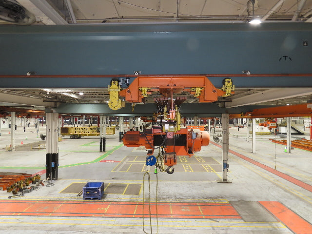 Cleveland Tramrail P&H 5 Ton Underhung Bridge Crane 45' 10" Span Magnetek Remote