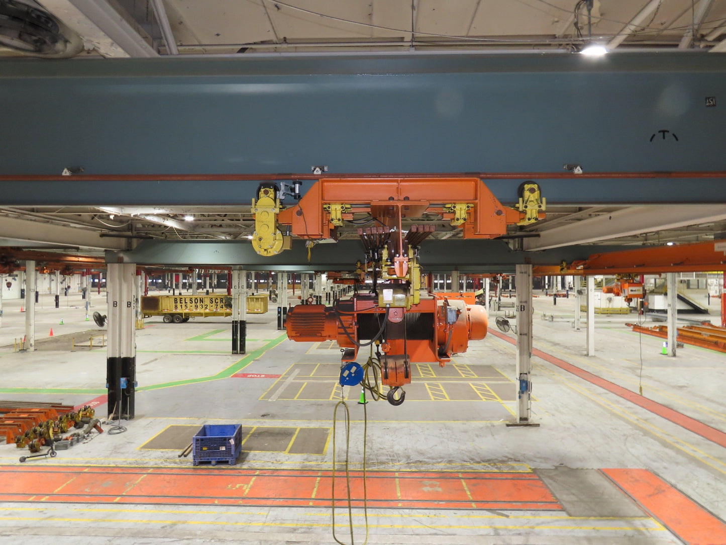 Cleveland Tramrail P&H 5 Ton Underhung Bridge Crane 45' 10" Span Magnetek Remote